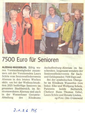 7500 an Senioren in Geriatrie